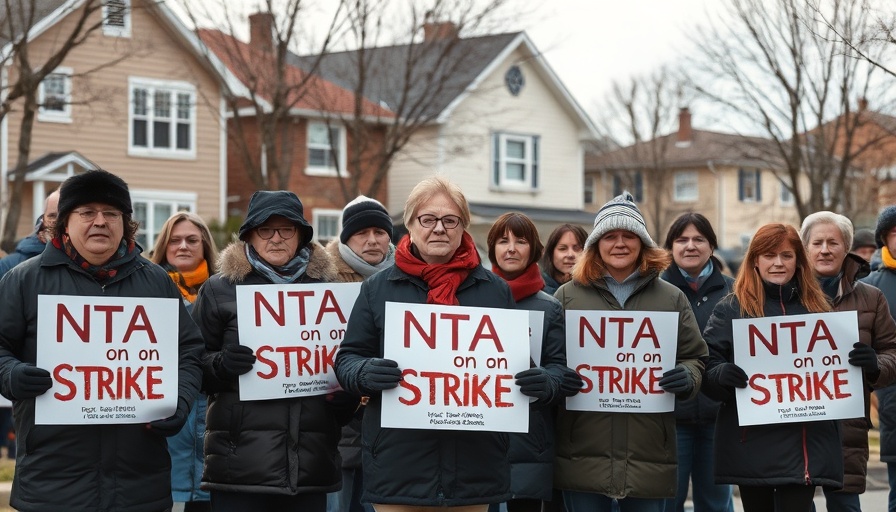 Massachusetts teachers on strike gathered in a neighborhood.