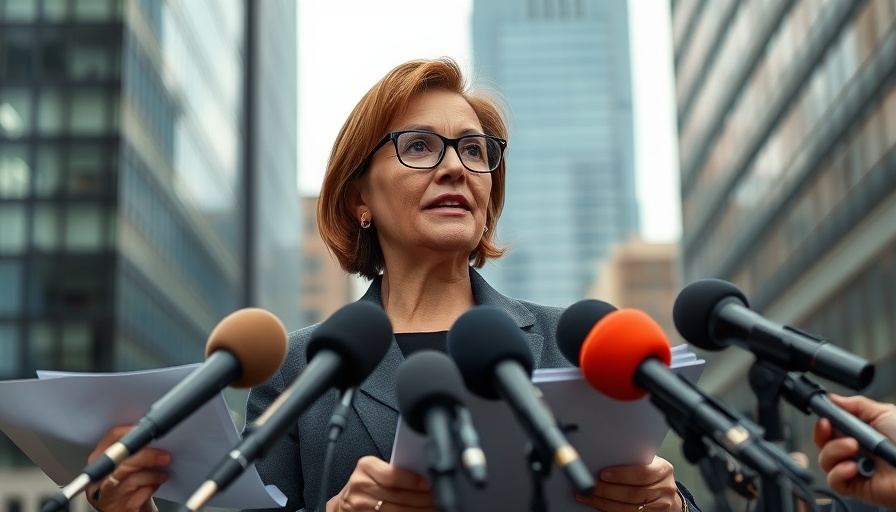 Woman advocating for pay raise for bar advocates at a press conference.