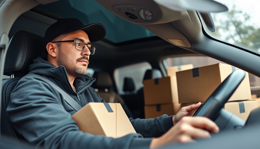 Driver in a van delivering packages, representing Amazon Flex.