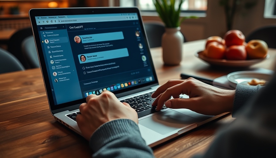 Person using ChatGPT on a laptop for content creation.