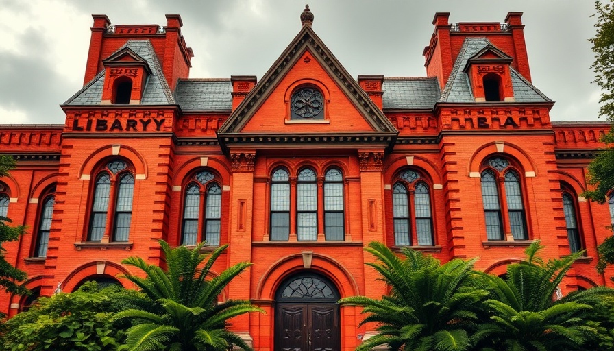 Watertown library showcasing classic architecture with red brick facade.