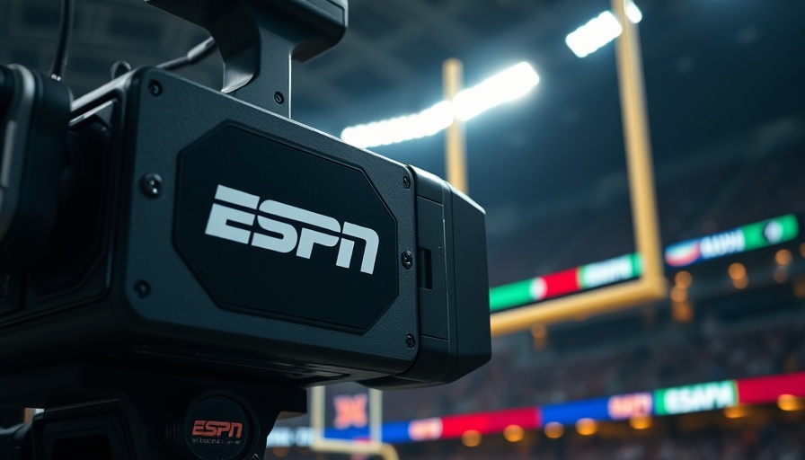 ESPN NFL Media Deal highlighted by a camera with Monday Night Football branding.
