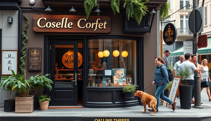 Worker-owned coffee shop in Boston with storefront view and passersby.