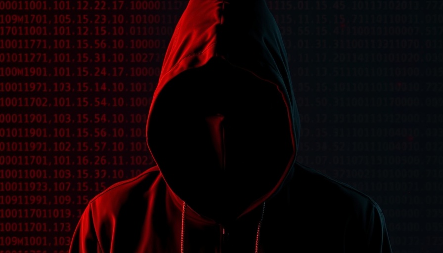 Ransomware-as-a-Service attacks visualized by a hooded figure obscured by binary code.