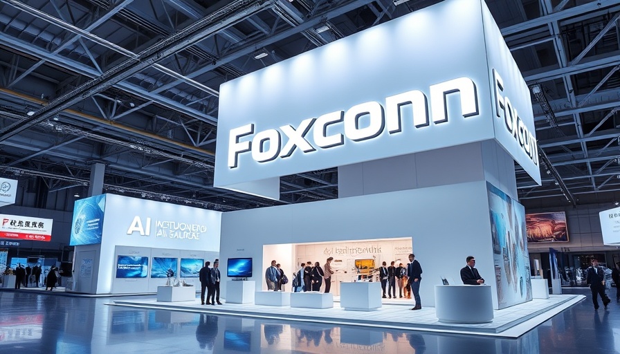 AI demand boosts Foxconn profits with modern AI factory display.
