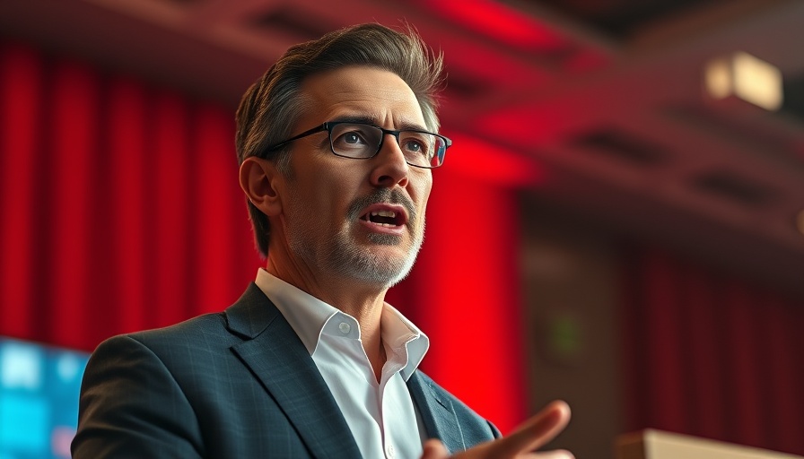 Business leader speaking at tech conference, Palo Alto's strong earnings.