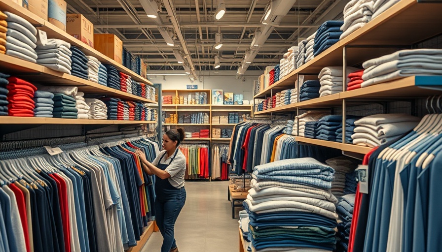 Retail worker organizing merchandise showcasing retail accounting profitability.