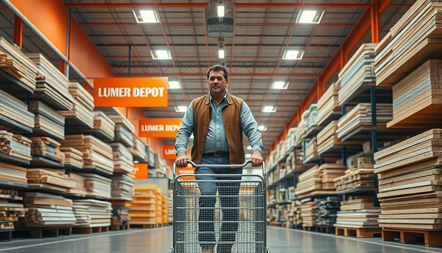 Home Depot lumber section illustrating stock price surge impact.