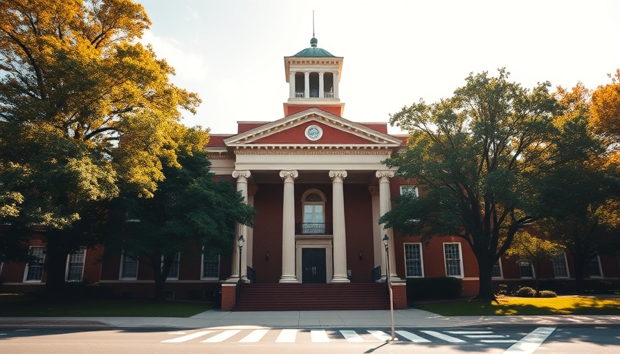 Front view of a historic school building in Massachusetts.