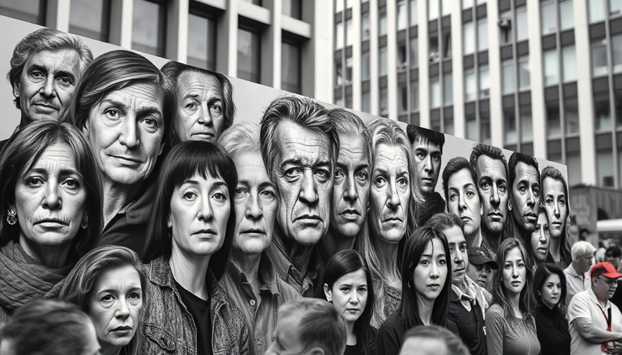 Black and white collage at city event amid sanctuary city funding cuts.