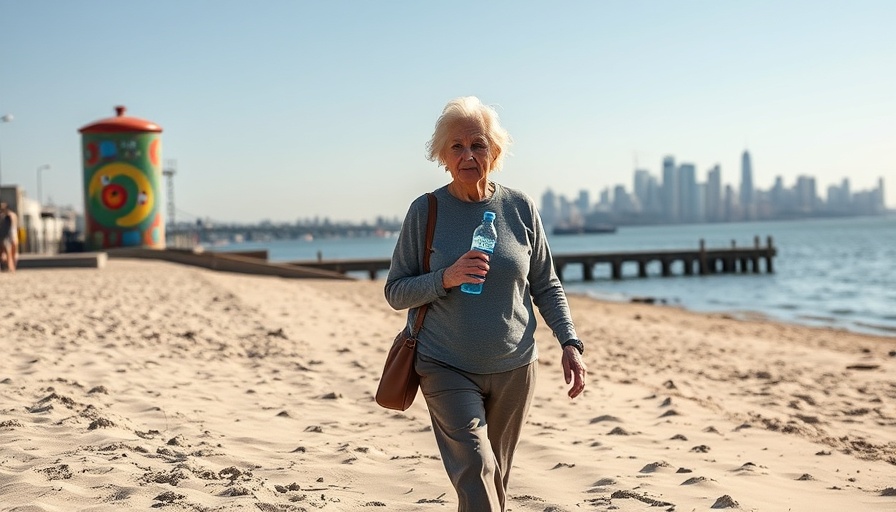 Massachusetts beach closures due to bacteria, elderly woman walking.