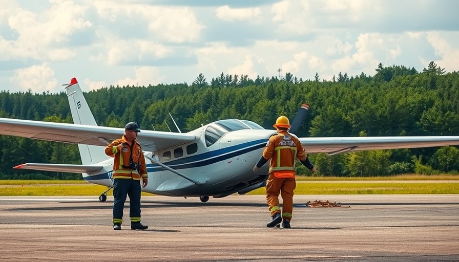 Fitchburg Municipal Airport aircraft incident with overturned plane and firefighters observing.