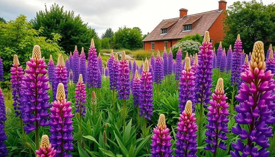 Frances Perkins National Monument with wild lupines and historic house.