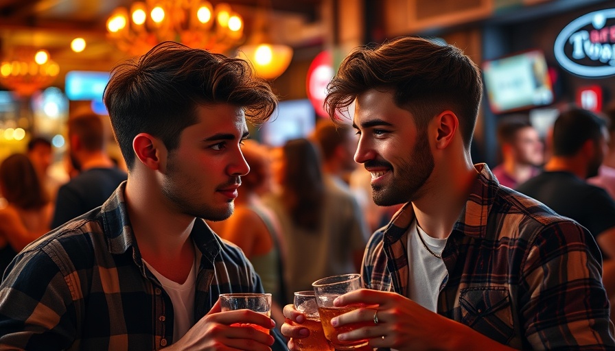 College students enjoying drinks in a lively Boston bar.