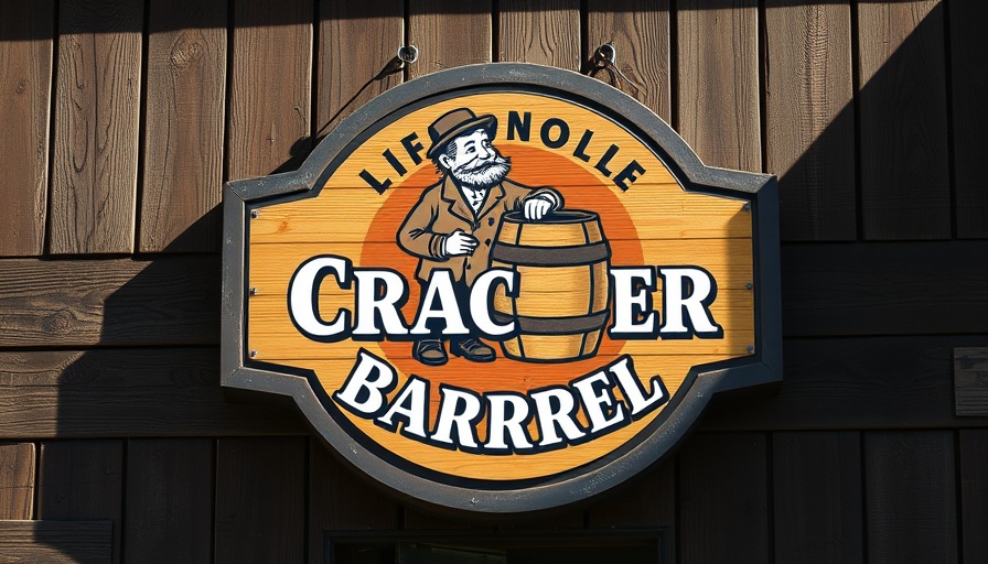 Classic Cracker Barrel sign with vintage logo returns.