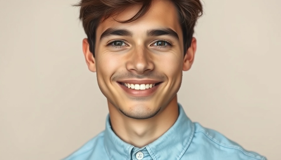 Portrait of a smiling young man in a blue shirt, National Guard DC Deployment