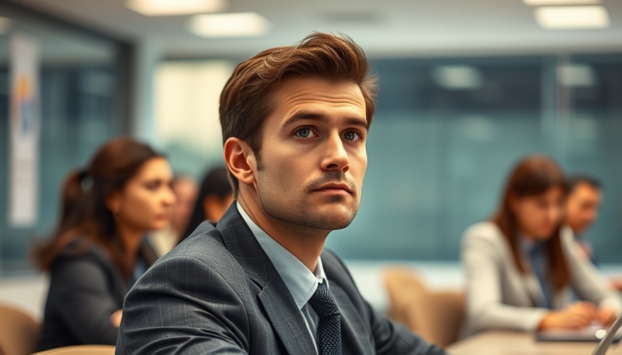 Person in formal attire looking attentively forward in a meeting
