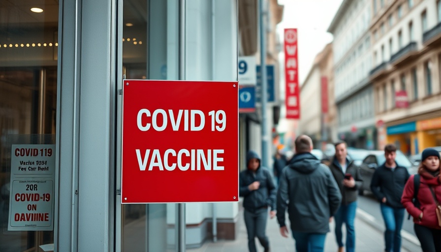 Sign for COVID-19 vaccine availability on city street, CVS COVID vaccines availability.