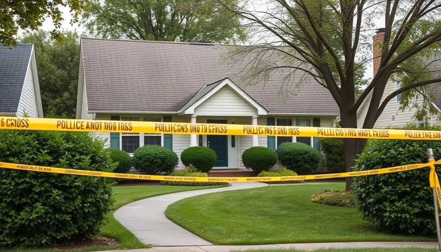 Watertown homicide investigation scene with police tape around house