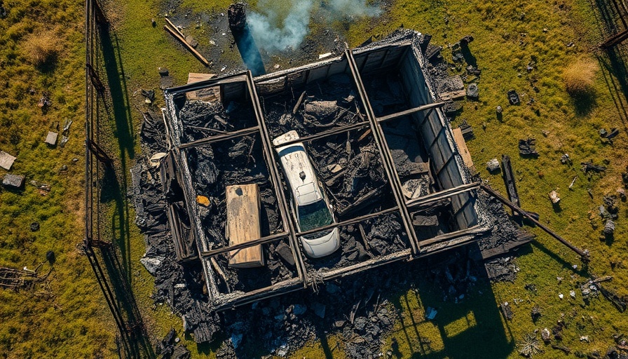 Aerial view of Dartmouth garage explosion aftermath.