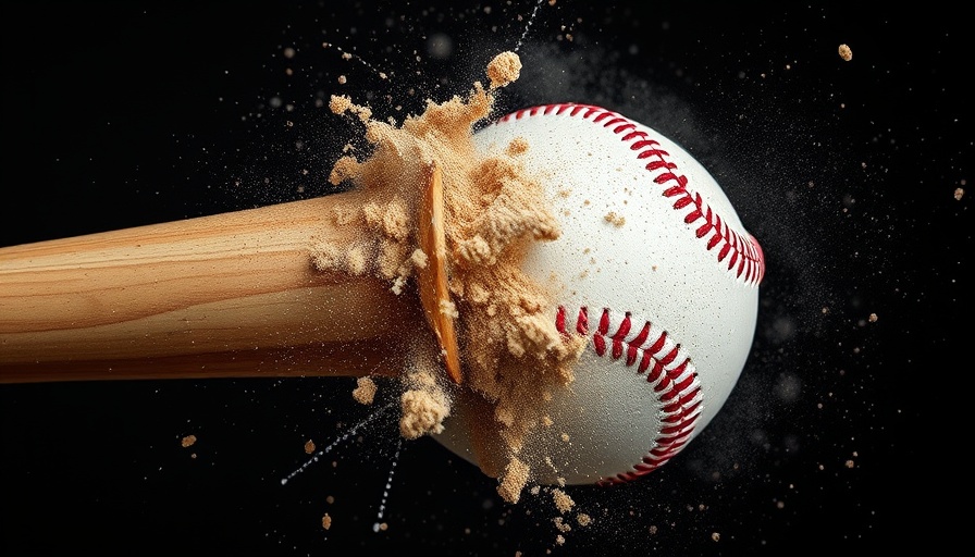 Close-up of baseball hitting bat, symbolizing greatest events in baseball history.