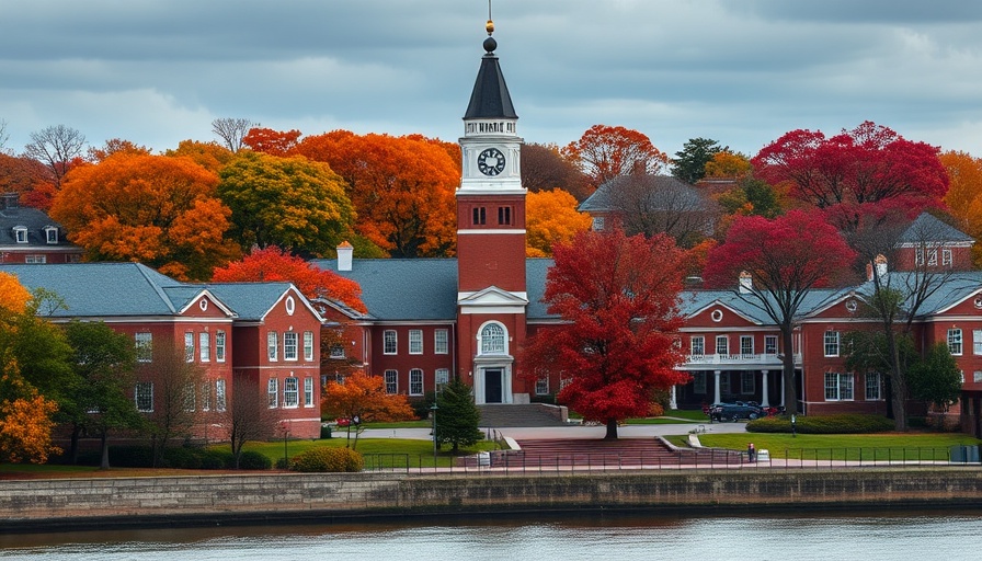 Harvard University campus in autumn with funding cuts reversal vibe.