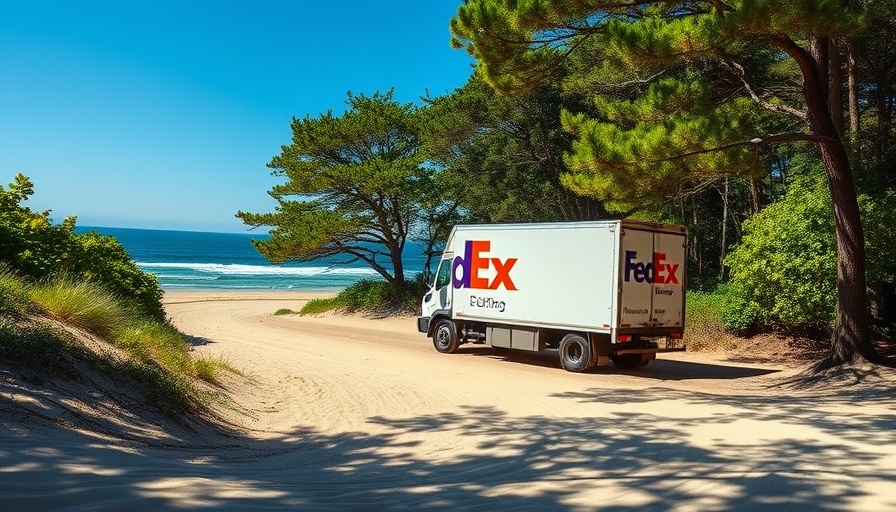 FedEx truck drives onto Cape Cod beach in Chatham.