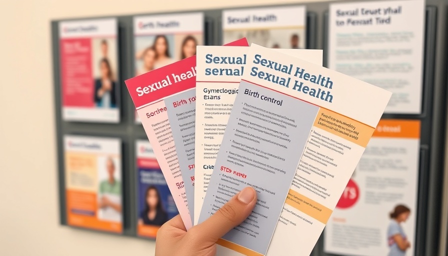 Brochures on sexual health topics in a display, sex education materials.