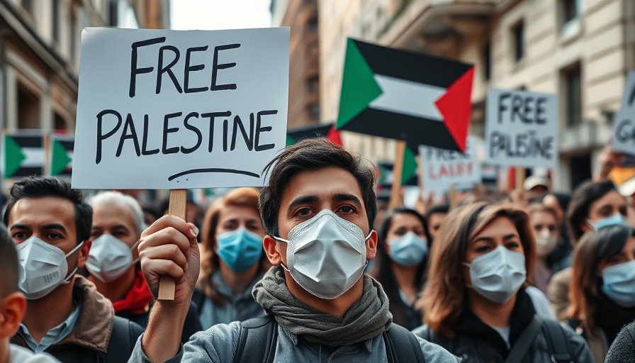 Protester holding Free Palestine sign at pro-Palestinian protest in Cambridge.