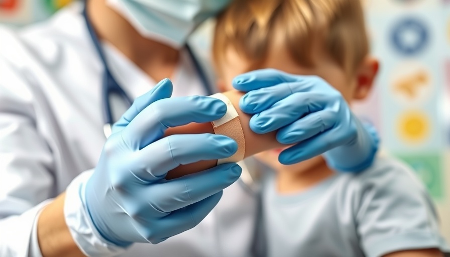 Massachusetts pediatrician vaccine questions: nurse bandaging child.