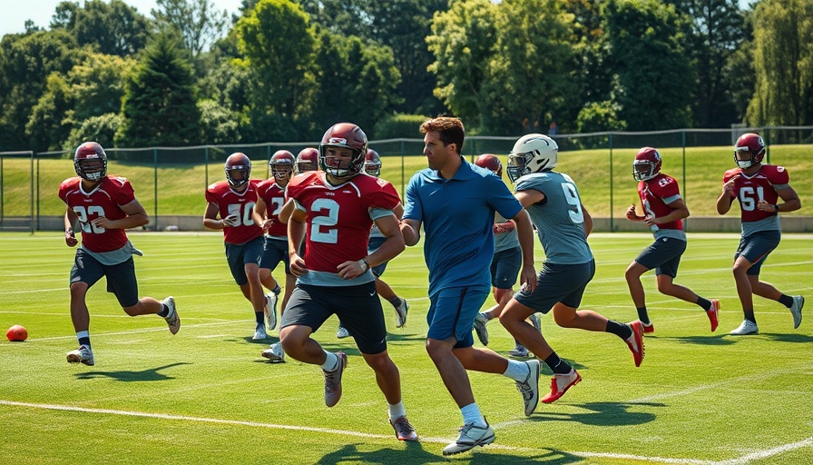 Football practice session hinting at Patriots 2025 season projections.