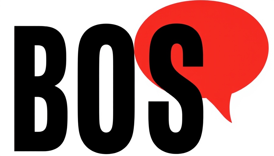 Boston logo with bold black letters.