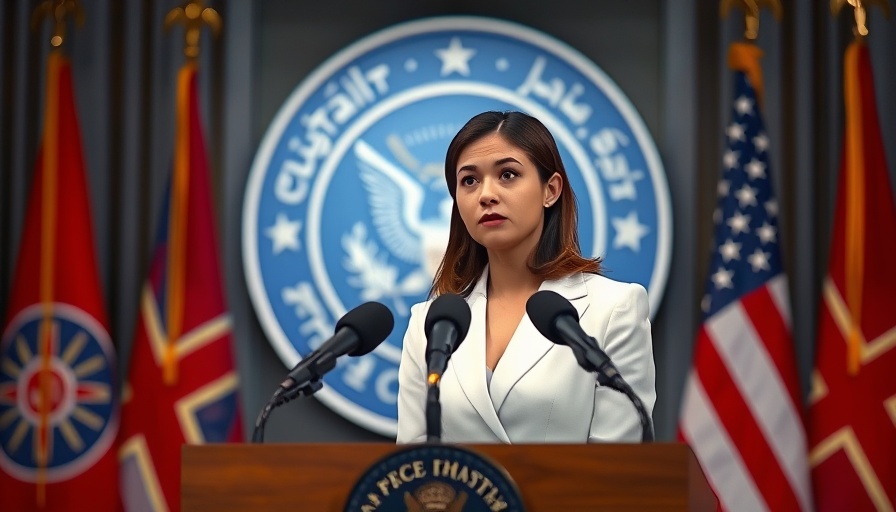 Young woman at podium discussing ICE actions in Massachusetts