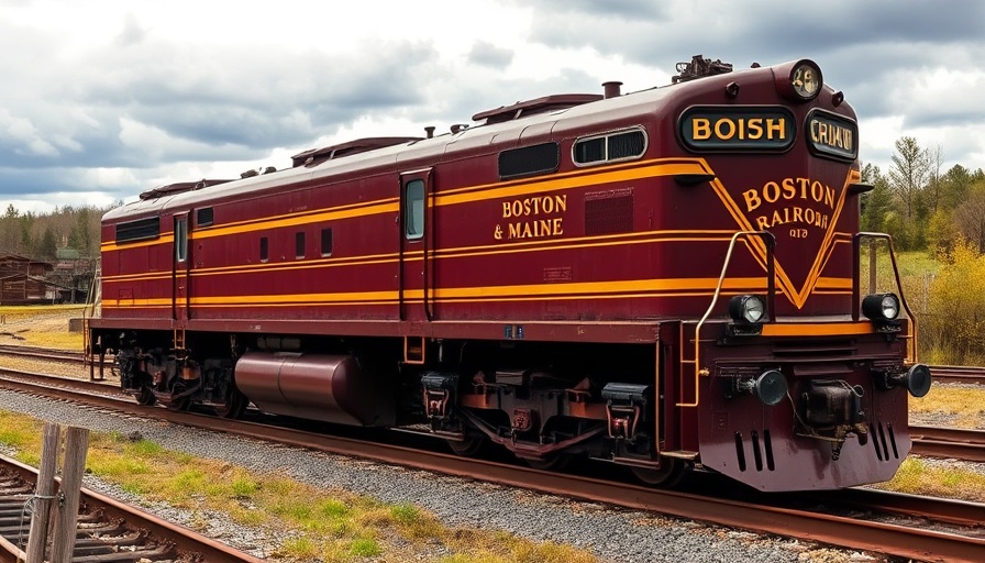 Vintage Boston and Maine Railroad train design on display