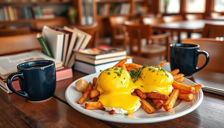 Delicious student-friendly breakfast with books and coffee in Boston café.