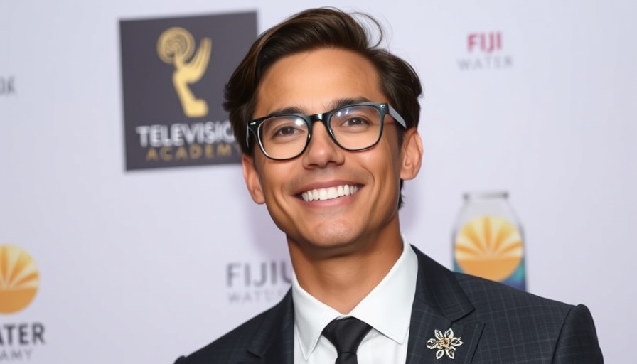 Person smiling at the Television Academy event backdrop.