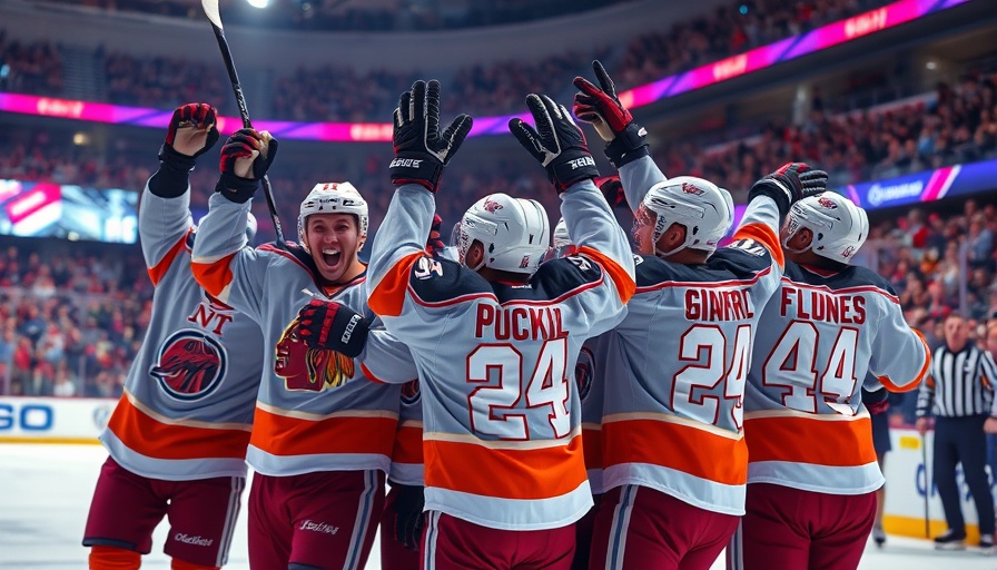 Bruins potential breakout prospect Dans Locmelis celebrating with teammates on ice.