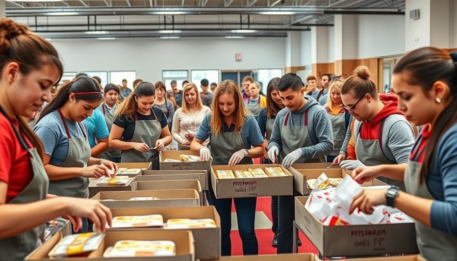 Volunteers packing meals at 9/11 Day National Meal Pack Program.