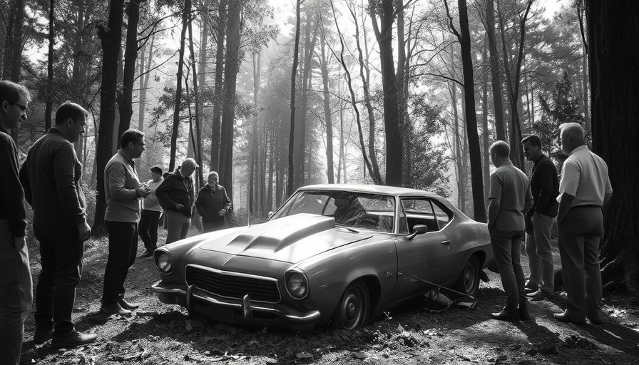 Historical car accident scene reflecting Princess Grace of Monaco legacy.