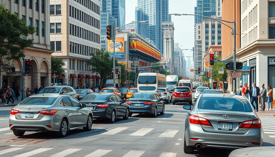 Milford intersection with cars and people during traffic stop.