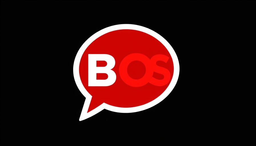 BOS logo in red and white speech bubble