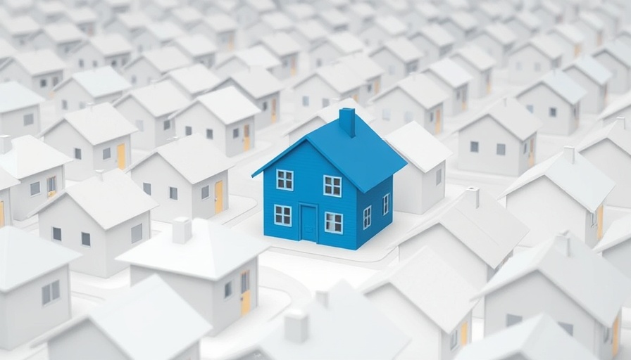Unique blue house among white houses symbolizing recent home sales in Greater Boston.