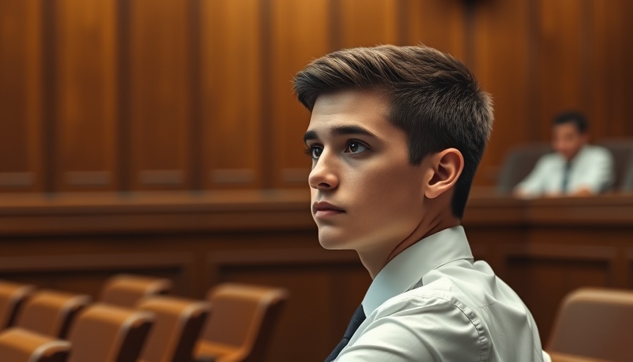Falmouth teen in court, looking thoughtful, courtroom setting.