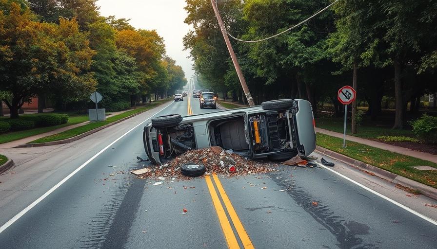 Aerial view of rollover crash in Weston.