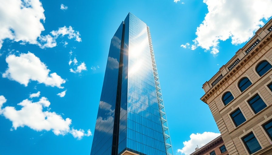 South Station Tower Boston skyscraper artistic view.