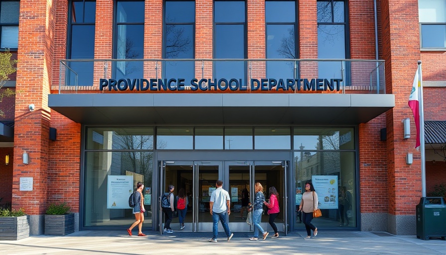 Providence School Department entrance, urban educational setting
