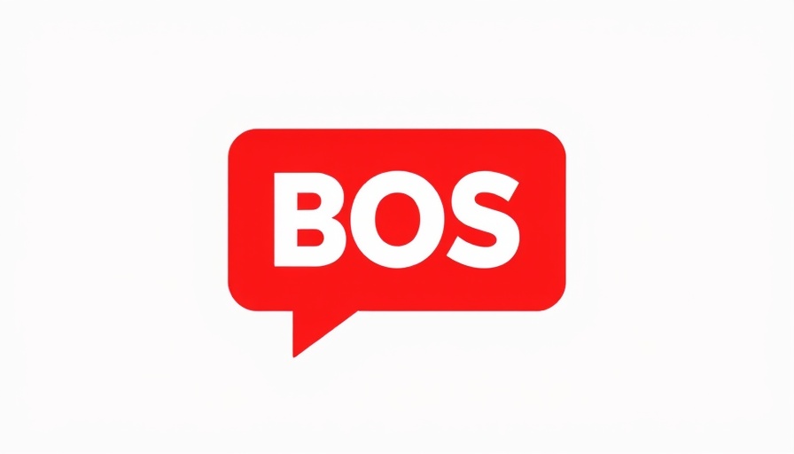 BOS logo in red chat bubble design