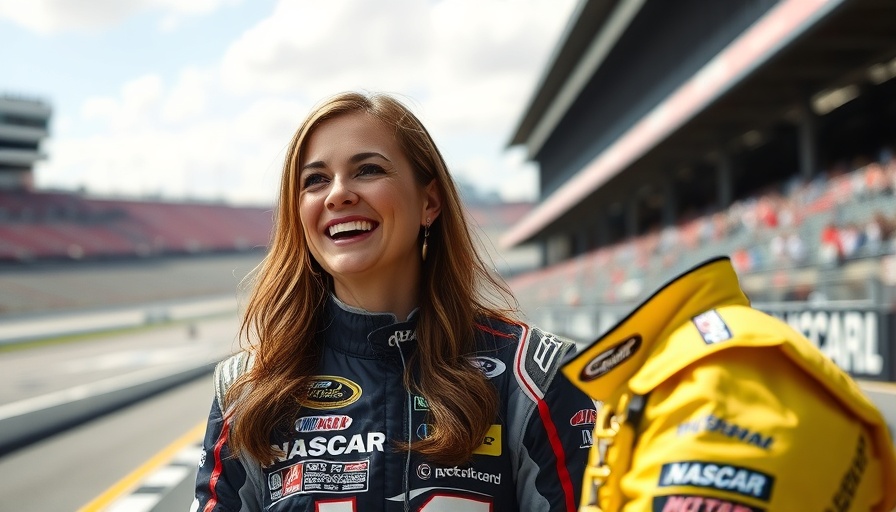 NASCAR racing enthusiast at New Hampshire Motor Speedway, vibrant scene.