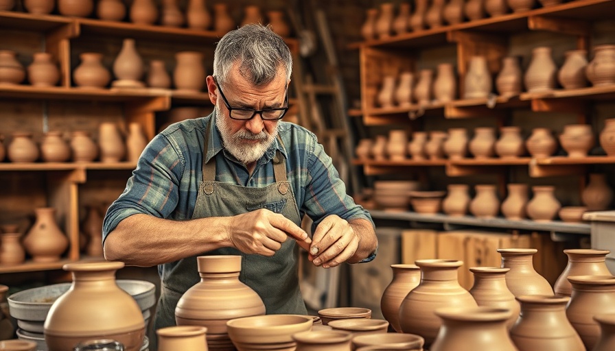 Artisan crafting ancient cookware in a Boston workshop.