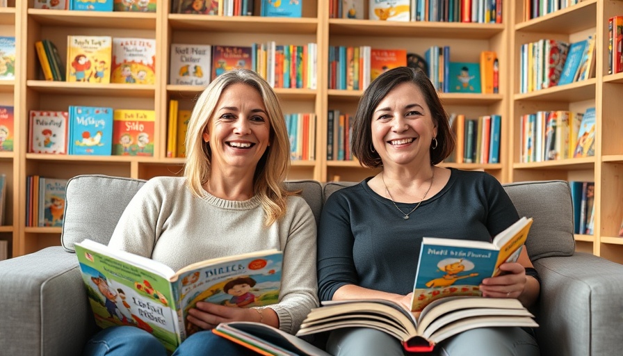 Two women in a colorful children's bookstore, Children's Literature Business.